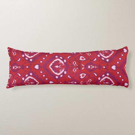 Coussins Longs Chic motifs tribaux kat rouge et violet (Devant)