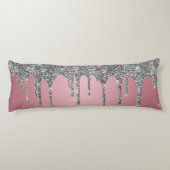 Coussins Longs Chic Parties scintillant Argent  Éperche Rose Or r (Dos)