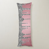 Coussins Longs Chic Parties scintillant Argent  Éperche Rose Or r (Dos (Vertical))