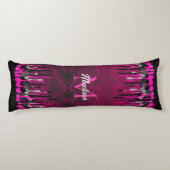 Coussins Longs Chic rose chaud parties scintillant noire gouttes (Dos)