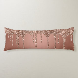 Coussins Longs Chic Rose Gold Parties scintillant Épercées