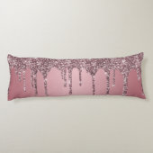 Coussins Longs Chic Rose Gold Rose Parties scintillant Épercés (Dos)