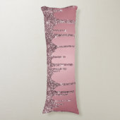 Coussins Longs Chic Rose Gold Rose Parties scintillant Épercés (Devant (Vertical))