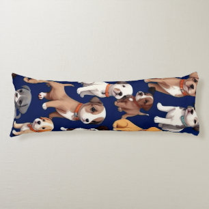 Coussins Longs Chien Chien Chien bleu de la marine Design Motif