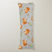 Coussins Longs Chien et fleurs de Poméranie (Devant (Vertical))