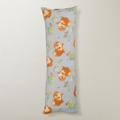 Coussins Longs Chien et fleurs de Poméranie (Dos (Vertical))