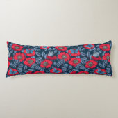 Coussins Longs Chien rose et papillons en bleu et rouge (Devant)