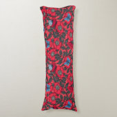 Coussins Longs Chien rose et papillons en rouge et bleu (Devant (Vertical))