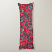 Coussins Longs Chien rose et papillons en rouge et bleu (Dos (Vertical))