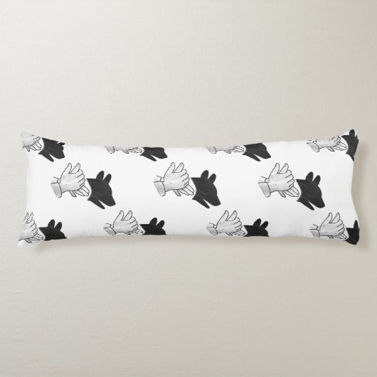 Coussins Longs Chien Silhouette main (Devant)