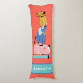 Coussins Longs Chiens amusants (Devant (Vertical))