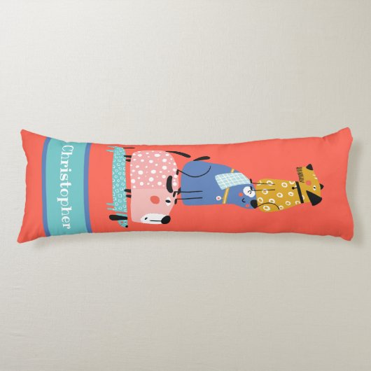 Coussins Longs Chiens amusants (Devant)