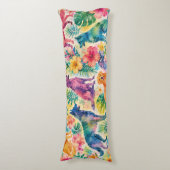 Coussins Longs Chiens Aquarelle Tropicale (devant Vertical)