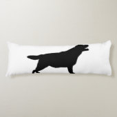 Coussins Longs Chiens d'amour de silhouette de labrador retriever (Devant)