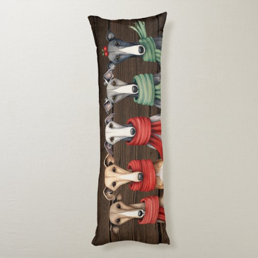 Coussins Longs Chiens de laine et de lévriers en Écharpes (Dos (Vertical))