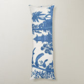 Coussins Longs Chinoiserie orientale bleue et blanche (Dos (Vertical))