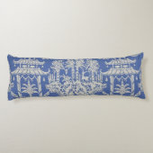 Coussins Longs Chinoiserie orientale bleue et blanche (Dos)