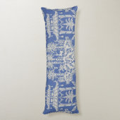 Coussins Longs Chinoiserie orientale bleue et blanche (Dos (Vertical))