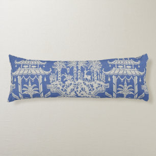 Coussins Longs Chinoiserie orientale bleue et blanche