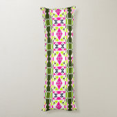 Coussins Longs Chintz bohème 14 Lime vert rose chaud (Dos (Vertical))