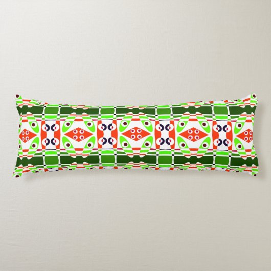 Coussins Longs Chintz bohème 29 tomate verte rouge (Devant)