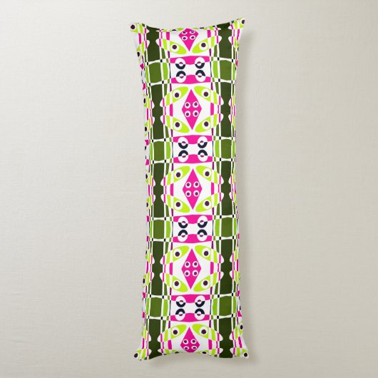 Coussins Longs Chintz bohème 38 Lime vert Fuchsia rose (Dos (Vertical))