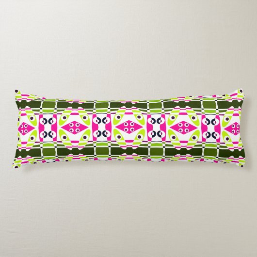 Coussins Longs Chintz bohème 38 Lime vert Fuchsia rose (Devant)