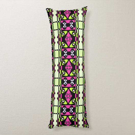 Coussins Longs Chintz bohème 47 Lime Vert rose noir (Dos (Vertical))