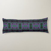 Coussins Longs Chintz bohème 63 violet vert noir blanc (Dos)