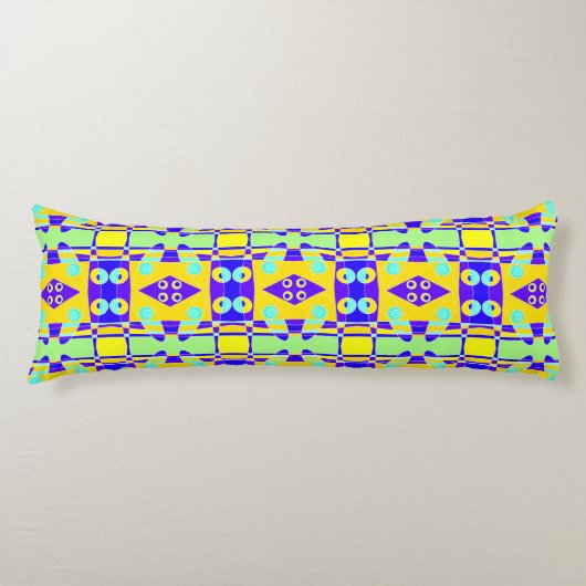 Coussins Longs Chintz bohème 95 Bleu Jaune Vert Violet (Devant)
