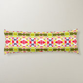 Coussins Longs Chintz de Bohême 30 Olive Jaune Rouge (Dos)