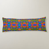 Coussins Longs Chintz de Bohême 92 Tangerine bleu vert (Dos)