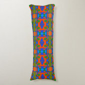 Coussins Longs Chintz de Bohême 92 Tangerine bleu vert (Devant (Vertical))