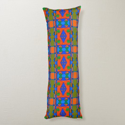 Coussins Longs Chintz de Bohême 92 Tangerine bleu vert (Dos (Vertical))