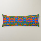 Coussins Longs Chintz de Bohême 92 Tangerine bleu vert (Devant)