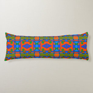 Coussins Longs Chintz de Bohême 92 Tangerine bleu vert