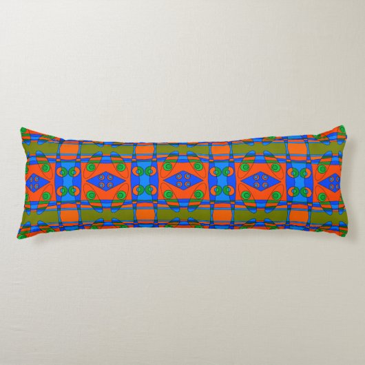 Coussins Longs Chintz de Bohême 92 Tangerine bleu vert (Devant)
