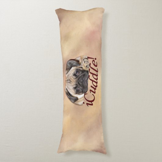 Coussins Longs Chiot adorable de carlin d'iCuddle (Devant (Vertical))