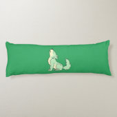 Coussins Longs Chiot de loup vert clair hurlant (Dos)