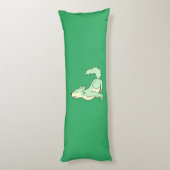 Coussins Longs Chiot de loup vert clair hurlant (Dos (Vertical))