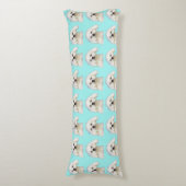 Coussins Longs Chiot maltais sur bleu (Devant (Vertical))