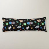 Coussins Longs Chiots Dans L'espace Aquarelle Chiots Astronautes (Dos)