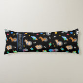 Coussins Longs Chiots Dans L'espace Aquarelle Chiots Astronautes (Devant)