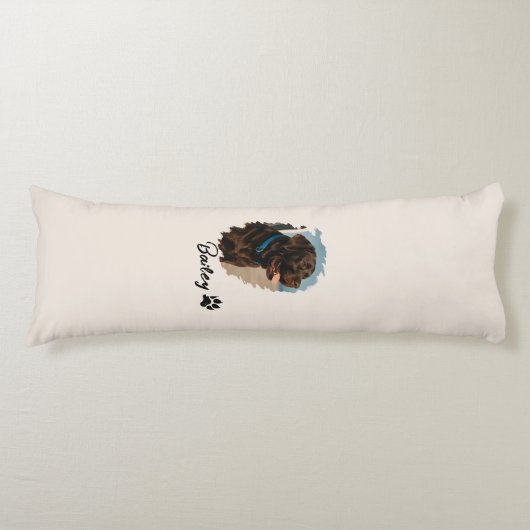 Coussins Longs Chocolat mignon Labrador Chien - Bailey | Cadeau p (Devant)