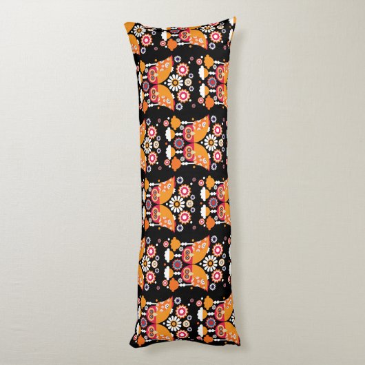 Coussins Longs Chouette d'art populaire (Dos (Vertical))