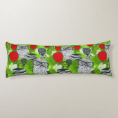 Coussins Longs Chouette en roses rouges (Dos)