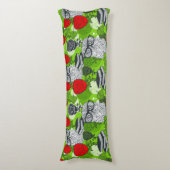 Coussins Longs Chouette en roses rouges (Devant (Vertical))