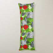 Coussins Longs Chouette en roses rouges (Dos (Vertical))