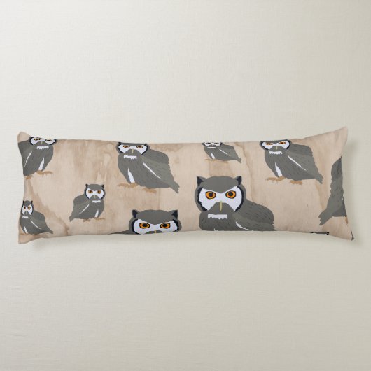 Coussins Longs Chouette Motif & Bois rustique (Dos)