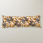 Coussins Longs Chouettes d'automne sur coton blanc (Dos)